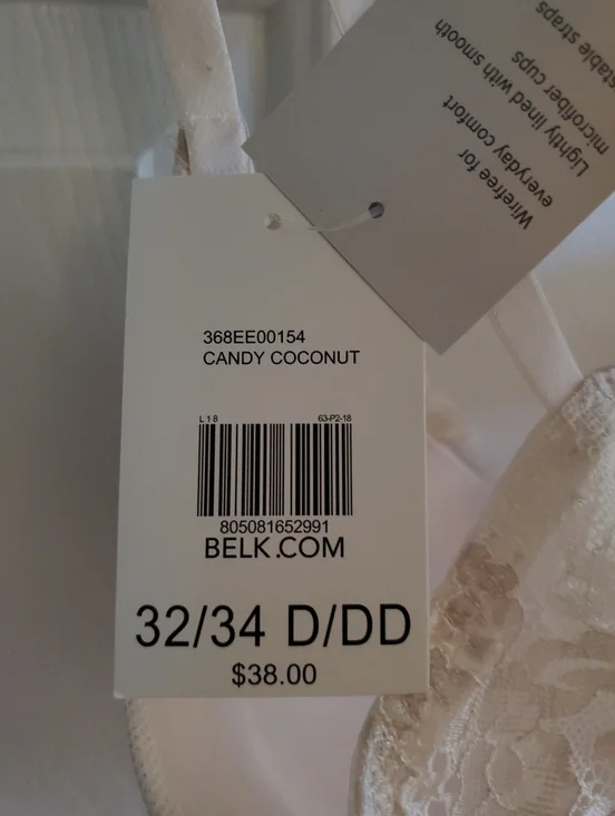 PARISIAN-INTIMATES-32/34 D/DD LIGHTLY LINED WIREFREE BRA In Candy Coconut - Picture 6 of 7